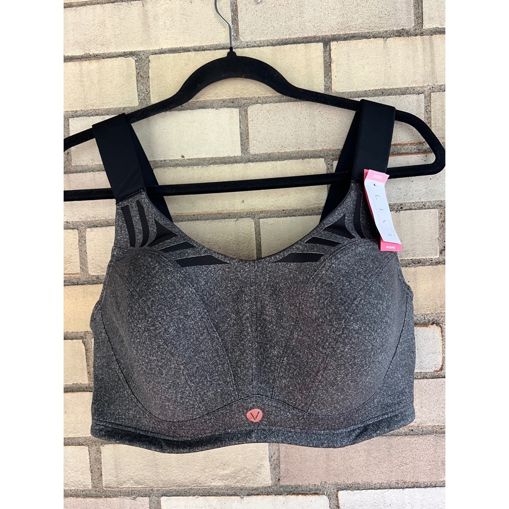 Livi Active High Impact Underwire Sports Bra Gray Heather Size 38DDD NWT